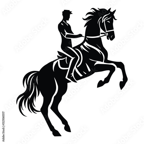 Equestrian Horseman Clipart and Dynamic Horse Racing Illustration