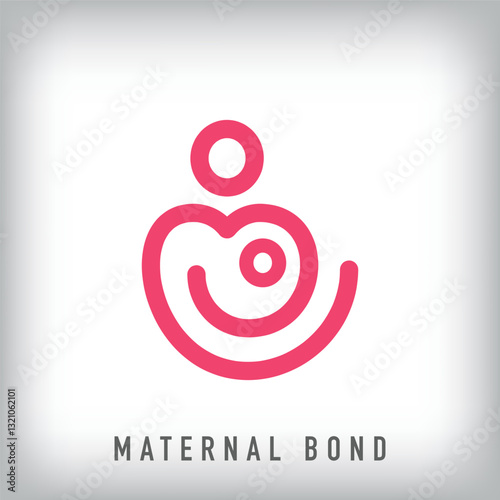 Premium mother baby logo design. Linear maternal bond corporate logo template. vector.