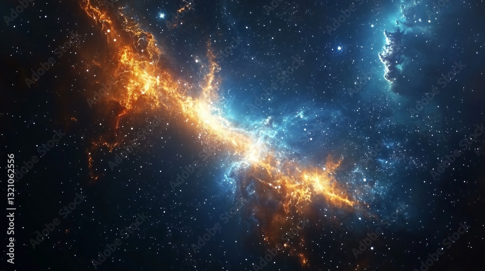 Obraz premium Beautiful Vector Space Galaxy Background for Creative Projects and Designs