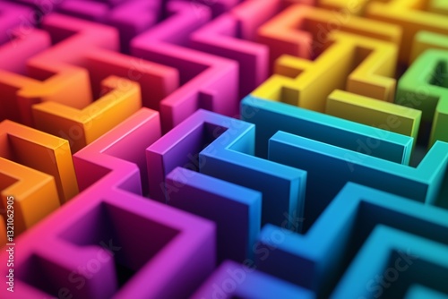 A vibrant and colorful maze design for a visually engaging background.
