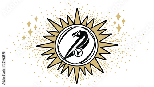 golden glitter background with badge