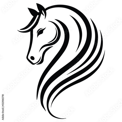 Powerful Horse Racing Illustration with Equestrian Style
