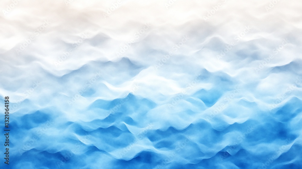 Fototapeta premium Abstract blue and white wavy landscape