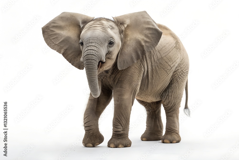 Fototapeta premium baby elephant isolated on white