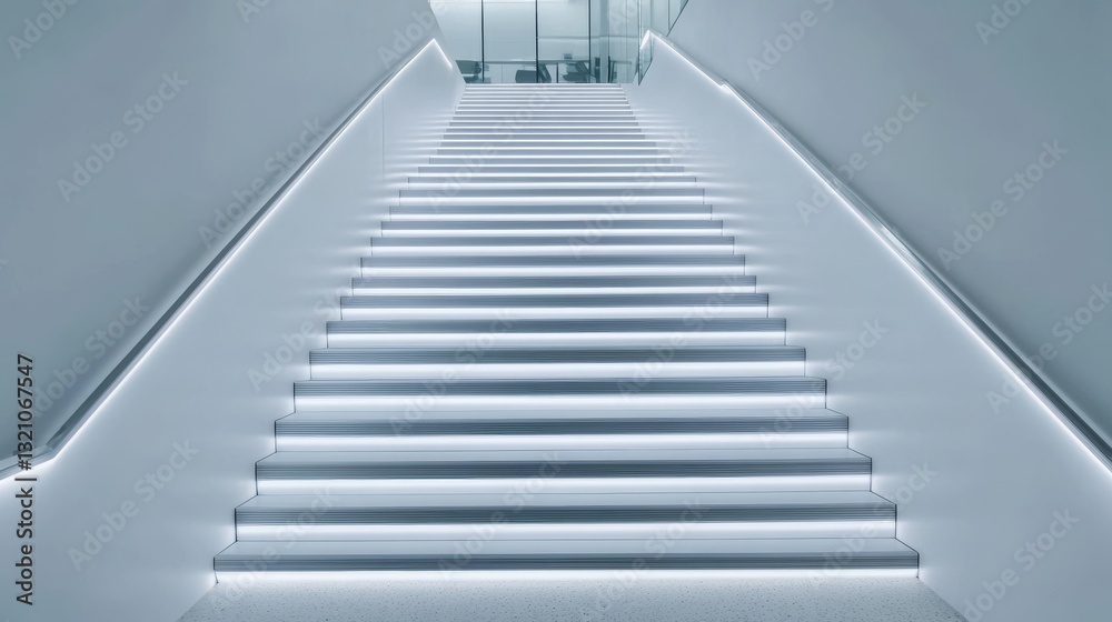 Modern floating concrete stairs merging seamlessly with a Zen rock garden Modern floating concrete stairs merging seamlessly with a Zen rock garden