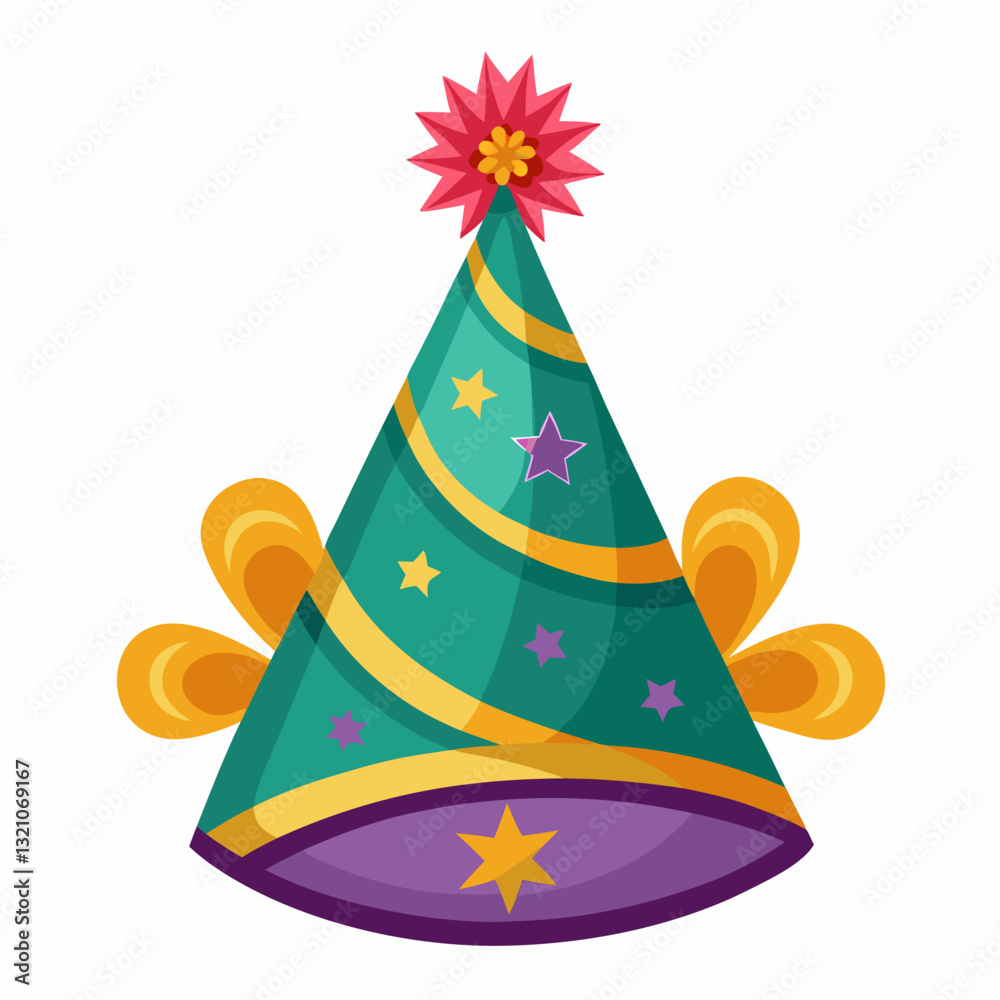 decorative party hat with glitter details