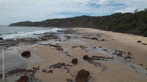 Wallpaper Mural Rocky Pilot Beach In Camden Head, New South Wales, Australia. - aerial shot Torontodigital.ca