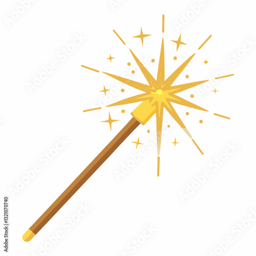 golden sparkler stick emitting bright sparks
