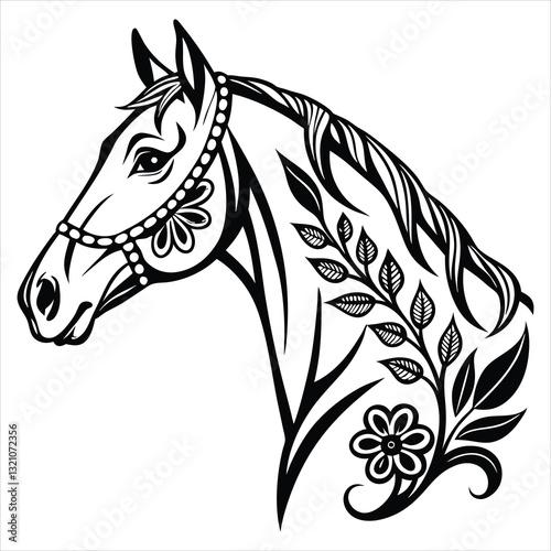 Vibrant Horse Racing Vector Artwork with Equestrian Theme

