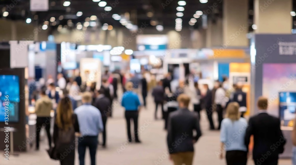 custom made wallpaper toronto digitalBlurred view of bustling trade show floor with attendees and exhibitors