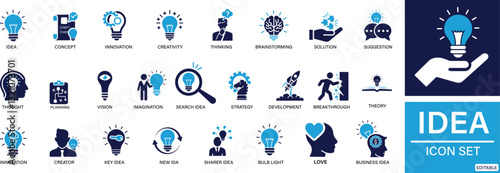  idea icon set idea, concept  .You can easily change the color.