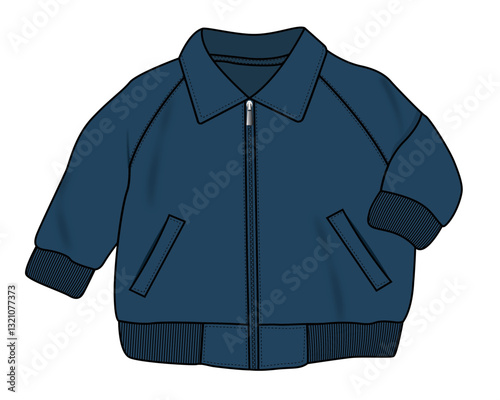 Boy's rangler sleeve jacket flat sketch
