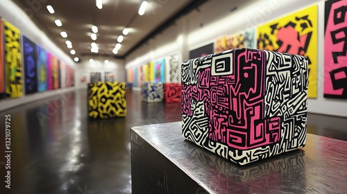 Colorful, modern art exhibit