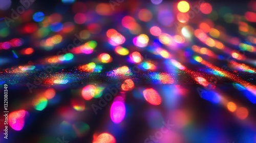 Abstract Bokeh Lights Background Colorful Festive Celebration with Blurred Sparkles and Glitters.