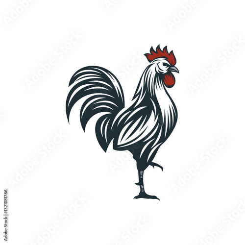 vintage style rooster logo illustration