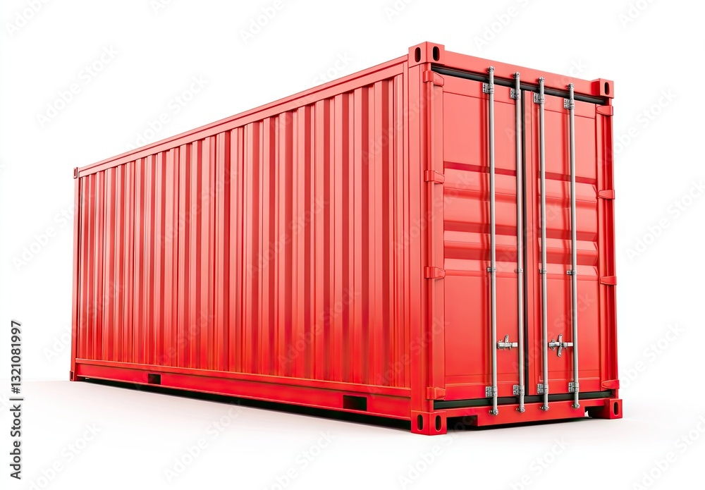 Red shipping container