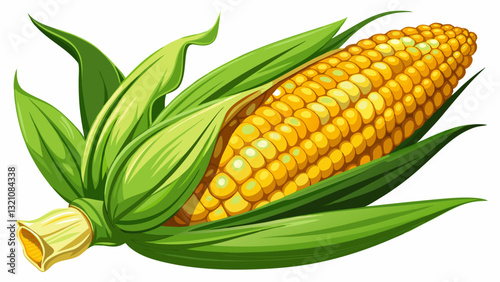 Fresh corn on white background isolated