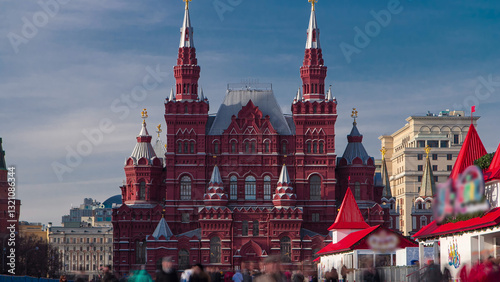 Canvas Print The State Historical Museum of Russia timelapse hyperlapse