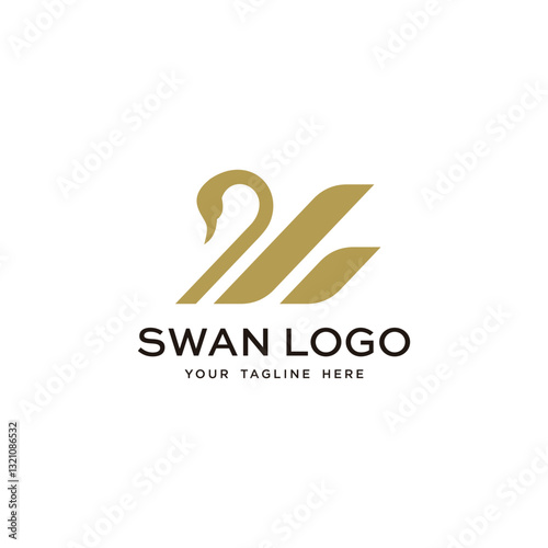 abstract simple swan logo design