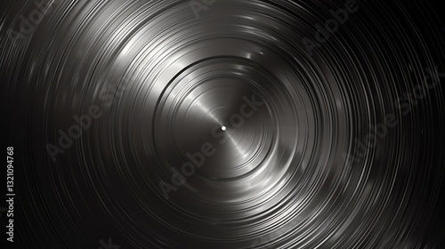 Abstract silver, concentric circle background.