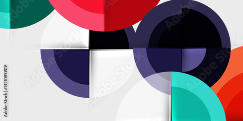 Circle and semi circle geometric background. Vector Illustration For Wallpaper, Banner, Background, Card, Book Illustration, landing page