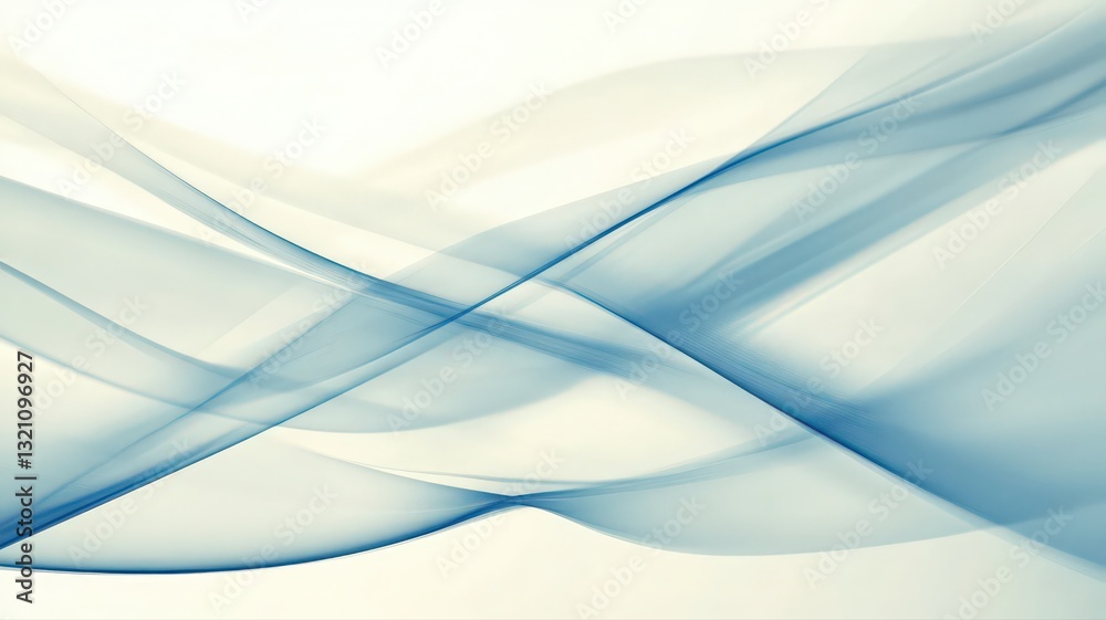 Obraz premium Abstract Blue and White Flowing Waves on White Background