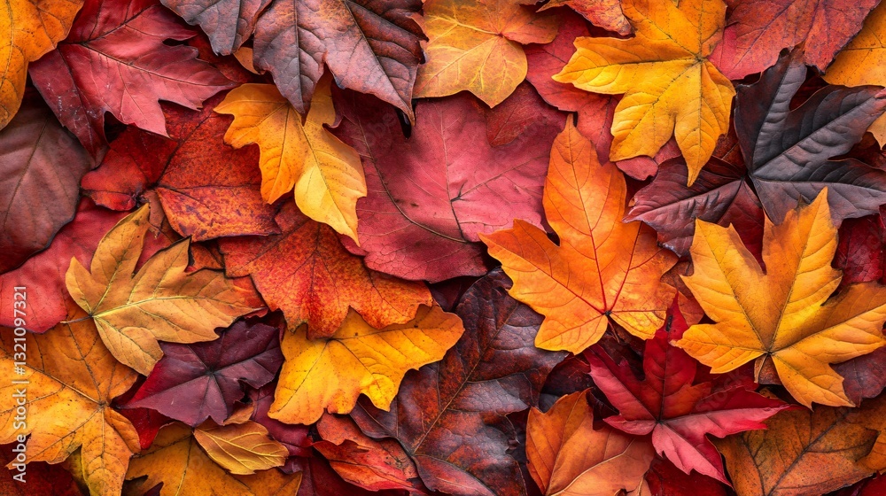 Vivid Seamless Pattern with Many Autumn Fall Leaves as Background Vivid Seamless Pattern with Many Autumn Fall Leaves as Background