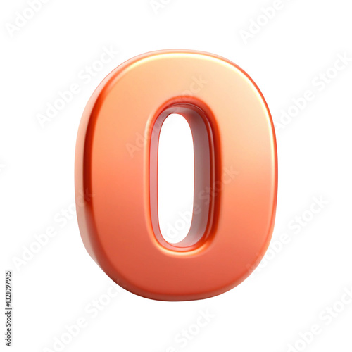 3d red number 0