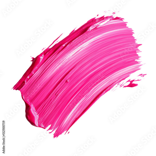 Pink paint brush stroke isolated on transparent or white background