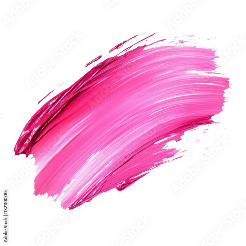 Pink paint brush stroke isolated on transparent or white background