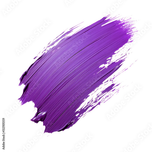 Purple paint brush stroke isolated on transparent or white background
