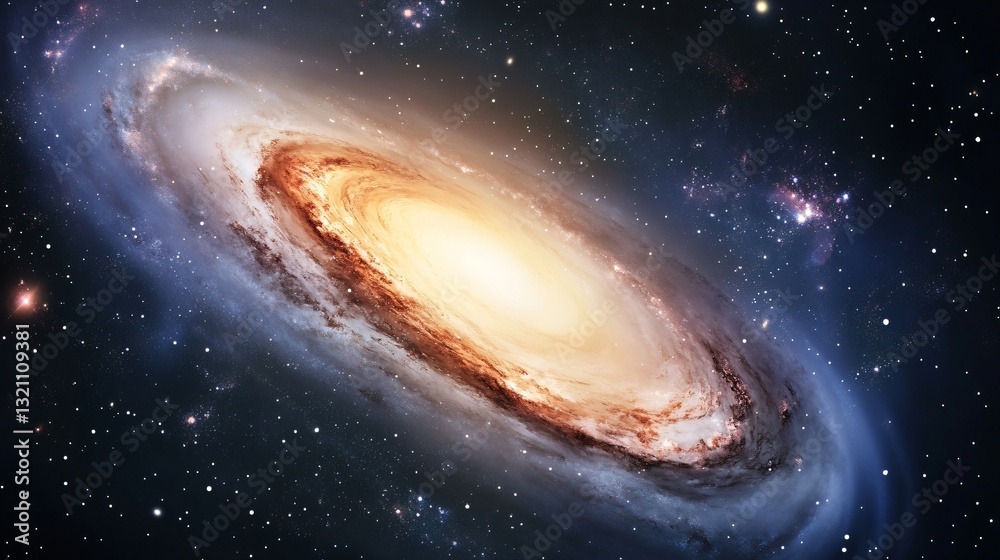 Obraz premium Beautiful Vector Realistic Galaxy Background for Creative Design Projects