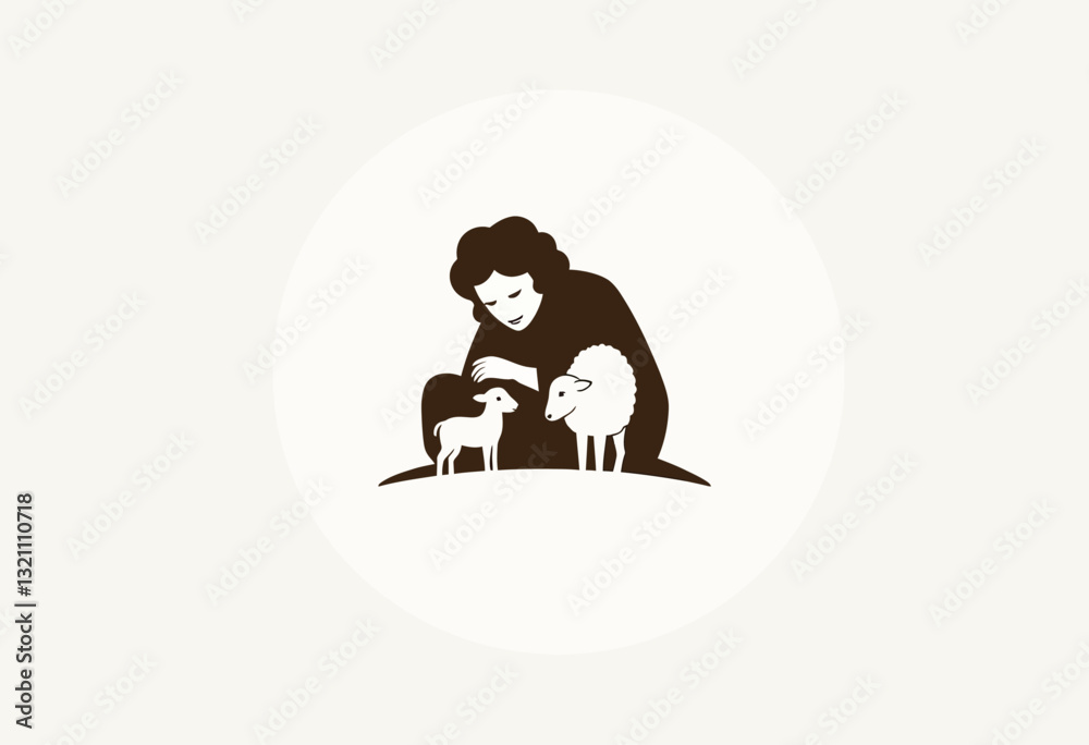 Faithful Guidance: A Symbolic Image of a Shepherd with Two Lambs, Evoking a Sense of Protection, Security, and the Trusting Relationship Between a Leader and Followers.
Faithful Guidance: A Symbolic Image of a Shepherd with Two Lambs, Evoking a Sense of Protection, Security, and the Trusting Relationship Between a Leader and Followers.
