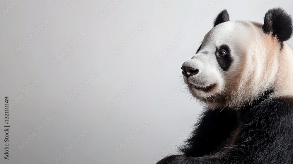 Fototapeta premium Majestic panda, profile view, serene expression