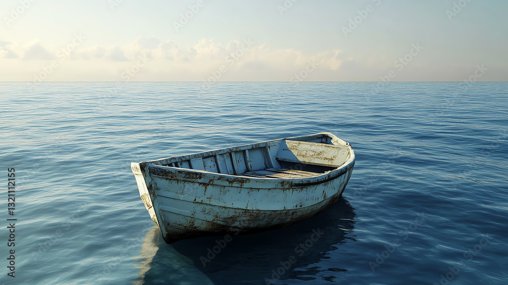Obraz premium small boat in the calm ocean