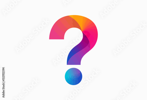 Colorful Inquiry: Abstract Question Mark with a Smooth Gradient Design, Evoking a Sense of Wonder, Discovery, and the Endless Possibilities of Learning and Exploration.


