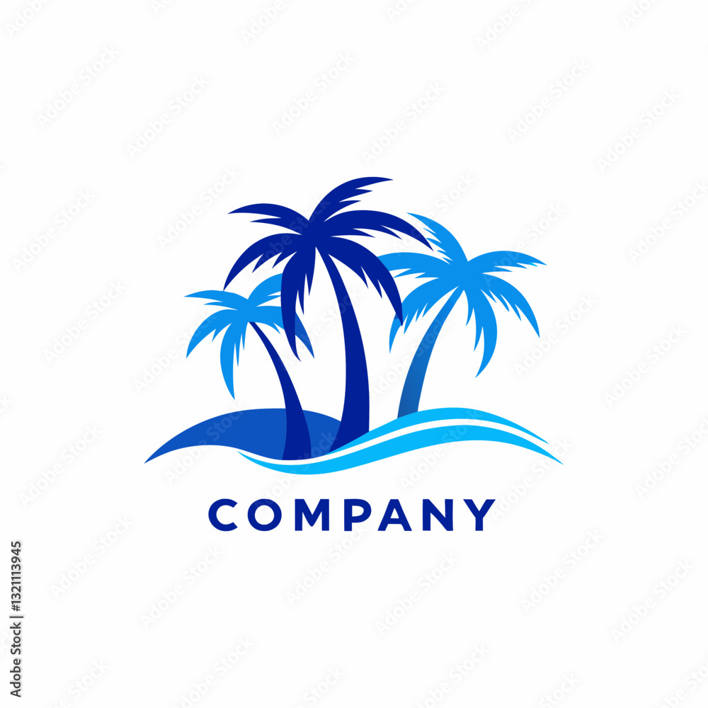 vector illustration of a tropical beach vector illustration of a tropical beach
