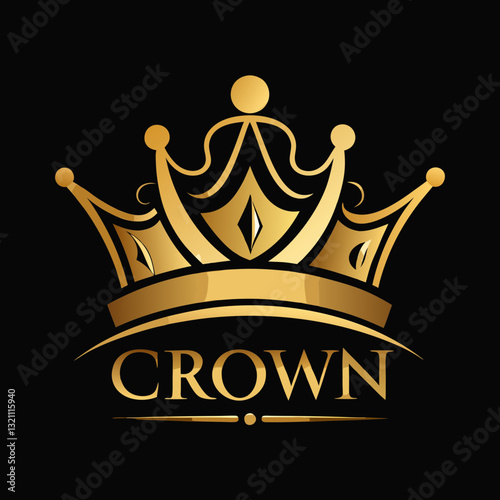 golden crown vector illustration