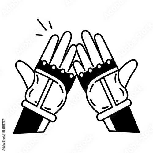 Sketchy style illustration depicting hands wearing basketball gloves
