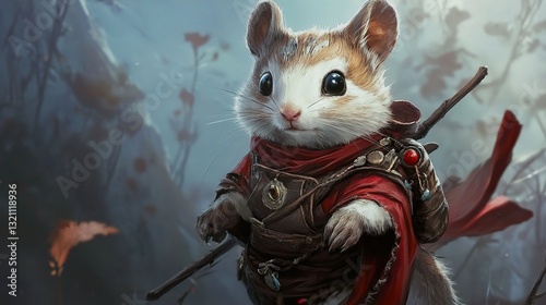 Fantasy Mouse Warrior: A Digital Painting