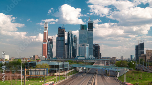 Photography Skyscrapers International Business Center City at cloudy day timelapse hyperlaps