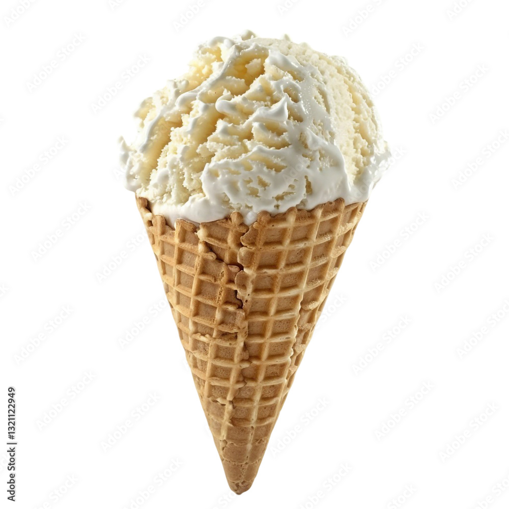 Ice Cream Cone – 3D Render – Isolated on Transparent Background