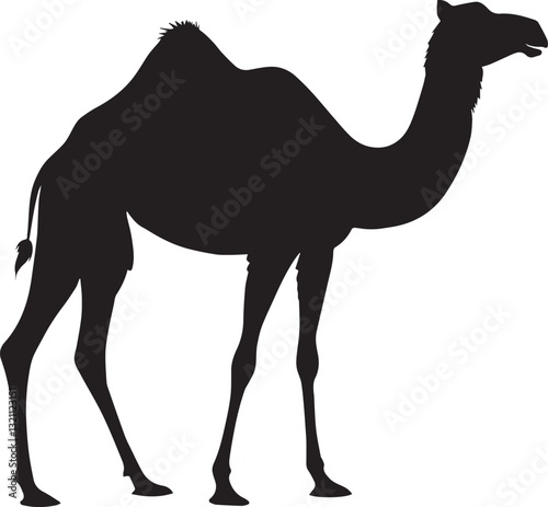 Desert Camel Silhouette – Minimalist Animal Profile Art