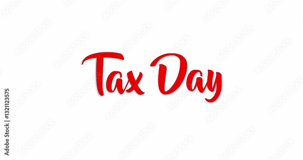 Tax Day handwritten text animation on white screen with alpha channel. Calligraphy script style animated in three clips. Great for financial content, tax reminders, and business promotions Tax Day handwritten text animation on white screen with alpha channel. Calligraphy script style animated in three clips. Great for financial content, tax reminders, and business promotions
