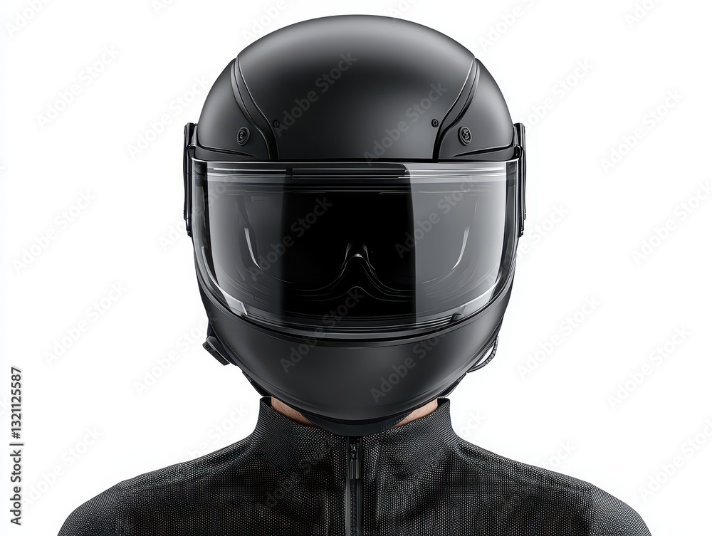 Fototapeta premium Adventure awaits, man in helmet and jacket embarks on a thrilling journey