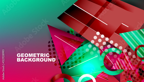 Abstract background geometric design with colorful gradients