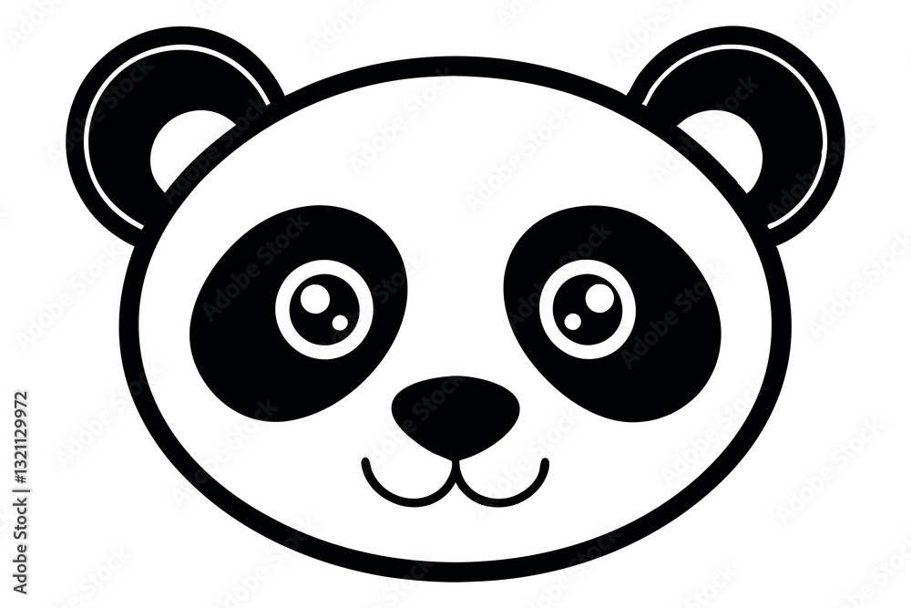 Cute Black and White Panda Face Vector Illustration for Design and Decoration Cute Black and White Panda Face Vector Illustration for Design and Decoration