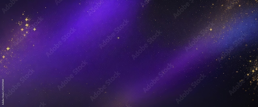 Naklejka premium Abstract magic Purple, Blue, and Beautiful golden dust background