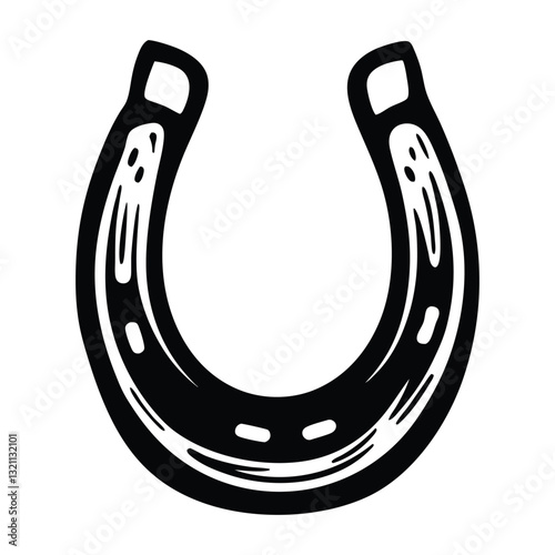 Horseshoe silhouette icon vector illustration, Lucky Horseshoe Symbol, St. Patrick’s Day Silhouette