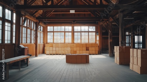 A warehouse storing neatly packed boxes ready for shipment.